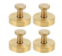 Stainless Steel Suction Cup Hooks | 11 Lb Strong Hold for Towels/Bathroom/Kitchen | Water Protective & Rustproof Wall Hangers | 4 Pack (Oro)