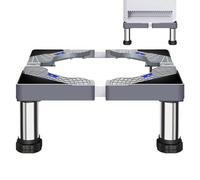 Stainless Steel - Supporto universale per lavatrice con 4 piedini forti, base per lavatrice regolabile con funzione ammortizzante antiscivolo