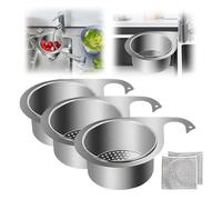 Stainless Steel Swan Sink Strainer Basket, 2024 New Swan Drain Basket for Kitchen Sink, Faucet Hanging Filter Basket, Swan Drain Rack for Sink Food Strainer, Storage Rack (3Pcs)