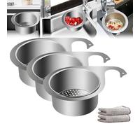 Stainless Steel Swan Sink Strainer Basket,Faucet Hanging Filter Basket,Swan Drain Basket for Kitchen Sink,Multifunctional Drain Basket for Fruit,Vegetable,Kitchen Sink Drain Basket (3 pcs)