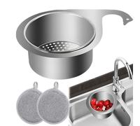 Stainless Steel Swan Sink Strainer Basket, Triangle Kitchen Sink Drain Basket, Corner Sink Strainer, Over The Sink Colander, Food Catcher Basket for Filter Kitchen Waste Wash Fruit (1 Pack)
