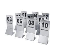 Stainless Steel Table Numbers 1-10 | Double Sided Wedding Table Props for Reception/Party/Event | Reusable Metal Table Decor with 1 to 10 Numbers