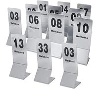 Stainless Steel Table Signs Table Numbers Cycle Used - For Restaurants And Cafes, Stackable Table Number Cards, Digital Sign Seat Card 1-25/1-50 Number//15.5 * 6Cm(F)