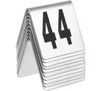 Stainless Steel Tent Table Number 1-50 1-100 - Small And Portable Table Numbers Cards - Stackable - Double-Sided - For Restaurant Cafe Bar Seating Table Signs/No. 1-50/L:(Package D)