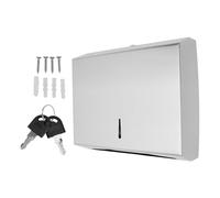 Stainless Steel Tissue Box Holder | Wall Mounted Paper Towel Unit for Kitchen/Bathroom/Garage | Rustproof & Space Saving Design | Easy Installation with Hardware Included (Bk40 Sanding)