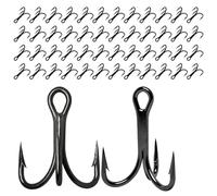 Stainless Steel Treble Hooks - 50PCS Heavy Duty Fishing Jig, 4X-Strong Tridents Tackle Hooks for Saltwater Catfish, Freshwater Bass, Trout, and Outdoor River Fishing Alligator River Adventures