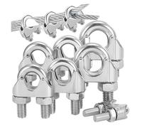Stainless Steel U-Type Cable M5 M3 U Bolt Saddle Fastener, Steel Wire Rope Clip Clothesline Tightener Hardware (5PCS-(M5)