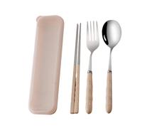 Stainless Steel Utensils - Camping Flatware Set with Carrying Case, Easy Clean and Reusable Flatware, Convenient for Home Wedding Picnic Outdoor Travel Daycare Road Trip, Kitchen needful