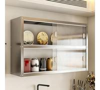 Stainless Steel Wall Cabinet with Sliding Doors | Wall-mounted stainless steel cabinet with sliding doors and 25 kg load capacity.(100*30*70cm)