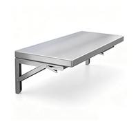 Stainless Steel Wall Mount Folding Table, Space Saving Floating Desk for Small Spaces, Compact Workbench for Laundry Room, Office, Kitchen, Dining(80x35cm)