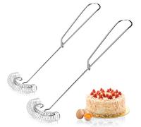 Stainless Steel Whisk & Frother - Confezione da 2 mini Spring Coil Whisk for Coffee, Matcha, Egg Mixing, Small Handheld Stirrer for Beverages, Sauces, Kitchen Cooking Tool