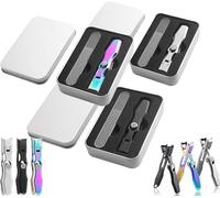 Stainless Steel Wide Mouth Nail Clippers with Anti Splash Guard for Precise and Nail Trimming - Stainless Steel Nail Clippers Set with Nano Nail File (3 Pcs)