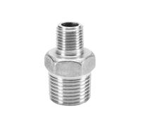 Stainless Steel Wire reducing Joint NPT American-Made Four-Point to Three-Point Hexagonal Internal Reducer Double-Headed Outer Wire Pipe Fitting Teeth(G1/2*G3/8) Plumbing Fittings