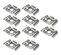 Stainless Wire Clips, Fence Clamps 10 Pack, Heavy Duty Fasteners with Rusting Resistant Finish, Outdoor Tool Accessory with Secure Grip, Farm and Backyard Hardware for Pathway and Driveway Use