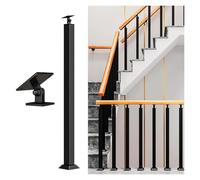 Stair Balusters Post Black Metal Railing Post Kit SP002 | Indoor/Outdoor,270° Adjustable,for Porch,for Concrete,for Wooden Steps,for Deck Railing Spindles(90cm/35.4inch)