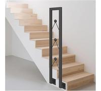 Stair il - Guardrail da parete in ferro battuto nero, per scale a forma di U, sicurezza per interni, per soffitti, cantine, garage (90 cm)