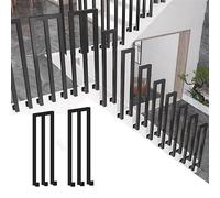 Stair il - Set di 2 ringhiere quadrate in ferro battuto per giardino, terrazza, balcone, interni ed esterni, design a forma di M, con elegante soluzione di sicurezza