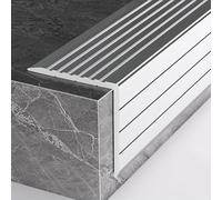 Stair Nosing， Aluminium Nosing 90cm Stainless Steel Look - Anti-Slip L-Shaped Edge Trim Step Protector for Indoor Outdoor Stairs,60x60mm Thick 1.5mm(60x60mm Thick 1.5mm)