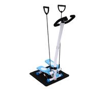 Stair Stepper con Manubrio Stepper Casa per Gambe, Scafo e Glutei, Contatore Funzione Digitale Carico massimo: 150 kg, Blu-Bianco