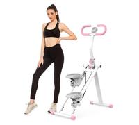 Stair Stepper Fitness Appartamento, Stepper Scala Pieghevole Verticale con Manubrio Aerobic Fitness Attrezzo di Allenamento Cardio Compatto e Manubrio per Casa con Schermo LCD e 3 Altezze Regolabili