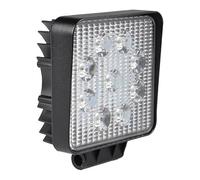 Stak Faro LED quadrato - Potenza 27 W - 1800 Lumen, Luce Bianca Fredda 6000K, IP67 Impermeabile, 12/24 V per Veicoli, Trattori, Cantieri, Officine Mobili - Rotondo, Resistente, Professionale