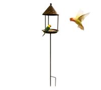 Stake Bird Feeder Vintage - Food Feeding Tray And Resting Perch