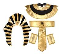 Stakee 1 Set di Accessori per Costumi Egiziani, Cappello Faraone, Collare, Cintura Egiziana, Polsini per Uomo, Halloween, Re Tut, Cosplay, Giochi di Ruolo, Feste, Accessori
