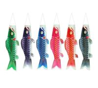 Stakee 6 Pezzi di Aquilone Giapponese con Bandiera a Forma di Pesce E a Forma di Manica a a Forma di Carpa, Aquilone Giapponese Koinobori con Bandiera a Colorata a Forma di Manica a a Forma