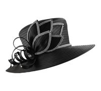 Stakee Elegante Cappello Chiesa, Cappello Derby in Raso, Copricapo per Il tè Pomeridiano, Cappello Sole a Tesa Larga per Matrimoni E Feste del tè.