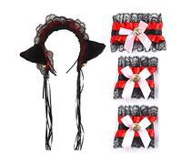 Stakee Orecchie per Gatti Canda 4pcs Adorabili Peluche per Maniche per Pizzo in Pizzo Accey Accey per Donne