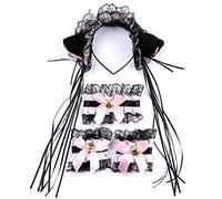 Stakee Orecchie per Gatti Canda 4pcs Adorabili Peluche per Maniche per Pizzo in Pizzo Accey Accey per Donne