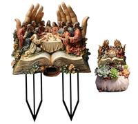 Stakes da giardino, pali del cortile acrilico dell'ultima cena, 12x8 Gesù Gods Christian Statue Decorative Garden per prati da patio decorazioni cortile