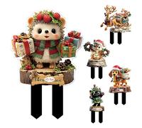 Stakes Di Patio Di Natale - Decorazioni Di Natale All'aperto Giardino E Pali Di Percorsi Festivi | Festa Acrilico per Vasi Di Portico, Patio E Fiori