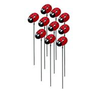 Stakes di piante decorative - arredamento da giardino di coccinella, divertenti scelte all'aperto, accenti di giardini primaverili | Pali d'arte del cortile di metallo, accessori da giardino colorati