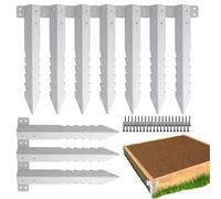 Stakes for Gardening, Gardening Stakes - 10x per dormiente in metallo - Duty Duty Small Sleeper Pile Fence Post Brackets seghettati per la serra da campeggio del portico da giardino da giardino