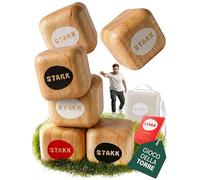 STAKK | Il Nuovo Gioco di Lancio all'aperto per Bambini e Adulti | Boccia-Boule è Stato Ieri (Gioco di abilità con 9 robusti Dadi di Legno) - Inventato in IT