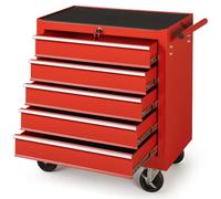 STAKMANN Carrello Portautensili con 5 Cassetti in Acciaio, Carrellino per Attrezzi Multiuso, Armadietto per Strumenti di Lavoro con Ruote, Ideale per Officine, Garage, Fai da Te, 68 x 33 x 78 cm