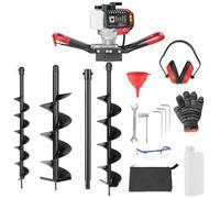 Stakmann Mototrivella a scoppio Trivella con Motore a Benzina 52cc Monocilindrica Tre Punte di Ricambio 100mm 150mm 200mm Cambiabili, Accessori e Prolunga Trivellatrice Giardino Giardinaggio Lavoro