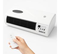 STAKMANN Termoventilatore Ceramico Elettrico a parete Montaggio a muro con Telecomando 2 Livelli di Potenza Selezionabili 1000W / 2000W, Display LED e Funzione Timer 24H e Funzione Ventilatore,Bianco