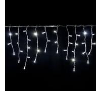 Stalattite 3 x 0,5 m, 114 maxiled Bianco Freddo, Cavo Bianco, prolungabile, Tendine Luminose, luci di Natale per Esterno, luminarie Natalizie