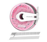 STALEKS PRO BOBBINAIL Dona dispenser di lime con ricarica di lima bianca adesiva Expert. Ciambelle + Ricarica Grana 180 (Rosa)