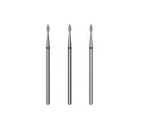STALEKS PRO by Natury Nails set di 3 frese diamantate per cuticole, 4 x 1,6 mm. Forma di goccia (grana media)