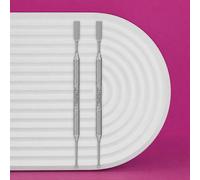 STALEKS PRO EXPERT 51 - Spingi cuticole PE-51/1 - Manicure a doppio lato con spingi piatti e anello - in acciaio inox - Strumento professionale per la cura delle unghie, confezione da 1 o 2 pezzi