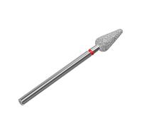 STALEKS PRO Expert - Punta diamantata per trapano per unghie, a pera arrotondata, rossa, testa da 5 mm/12 mm WP), morbida abrasività per cuticole, pareti laterali, pulizia epidermide e hardware