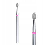 STALEKS PRO Expert - Punta diamantata per trapano per unghie, bocciolo appuntito, rosso, testa da 2,5 mm, WP 4,5 mm, morbida abrasività per limatura sotto le unghie, lavorazione cuticole e calli in
