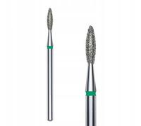 STALEKS PRO Expert - Punta diamantata per trapano per unghie, colore verde fiamma, testa da 2,1 mm, WP da 8 mm, abrasività dura per pelli ruvide e lavorazione rapida in hardware per manicure/pedicure