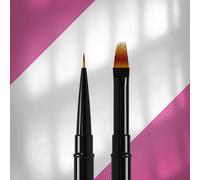 STALEKS PRO Pennello per unghie a doppio lato, nero, per UV, Builder & Nail Art, serie di pennelli professionali da 1 pezzo (7 mm Liner & 11 mm Ombre Brush)
