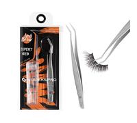 STALEKS PRO Pinza curva professionale per extension ciglia finte. Modellazione volume 35°. Ideale per classici naturali e megavolume 7-8D. Acciaio inossidabile. Expert 41/9