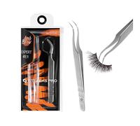 STALEKS PRO Pinza curva professionale per extension ciglia finte. Modellazione volume. Acciaio inossidabile. Expert 41/1