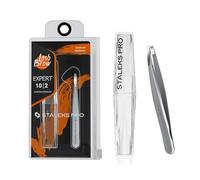STALEKS PRO Pinze per sopracciglia sottili e sottili, bordi dritti sottili e precisi, acciaio inox AISI 420. Con custodia. Expert 10/2